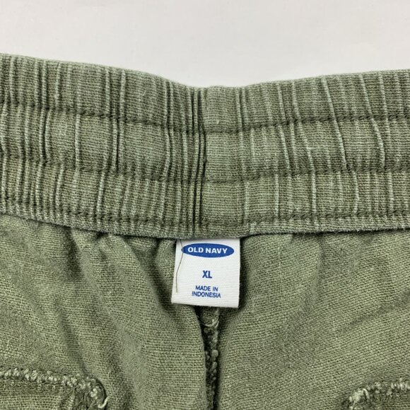 Old Navy Hunter Green Linen Blend Pull On Shorts XL - Picture 2 of 4